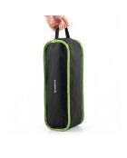 Chaise berçante de camping pliante 2 en 1 avec poche, coussin et sac de transport Trillow noir/vert - 58 x 90 x 72 cm