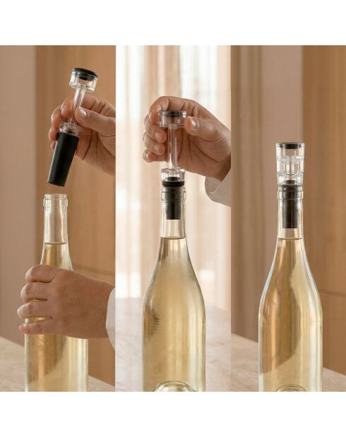 Set d'accessoires pour vin Chillour transparent - 7 pièces, 28 x 7,5 cm