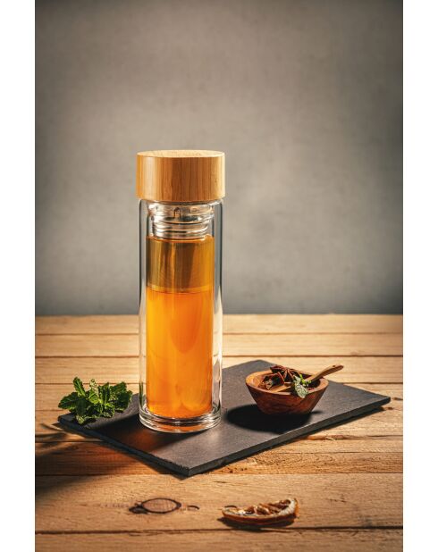 Transparante borosilicaatfles met kurk - 50 cl