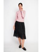 Maglione classico Isabelle a collo alto con lavorazione a 2 fili a maniche lunghe rosa cipria
