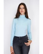 Isabelle klassischer Rollkragenpullover mit 2-fädigem Strick, lange Ärmel, himmelblau
