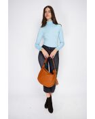 Isabelle klassischer Rollkragenpullover mit 2-fädigem Strick, lange Ärmel, himmelblau