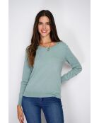 Maglione girocollo classico Joséphine Jade con lavorazione a 2 fili