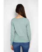 Maglione girocollo classico Joséphine Jade con lavorazione a 2 fili