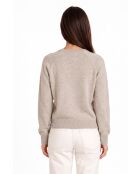 Maglione Jude desert con scollo a V con maniche lunghe raglan e taglio a palloncino