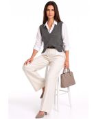 Maglione Annie wolf in lana grigia con bottoni e scollo a V