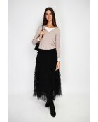 Jersey clásico con cuello en V y mangas largas tejido de 2 hilos Desert Grey