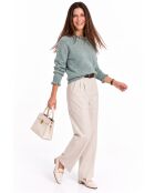 Maglione a collo alto Chloé in jade con volant e maniche con bottoni