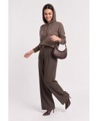 Felpa a maniche lunghe oversize marrone Inès