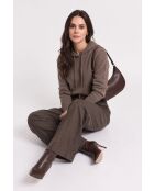Felpa a maniche lunghe oversize marrone Inès
