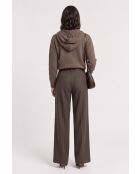 Felpa a maniche lunghe oversize marrone Inès