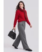 Pull torsadé col rond en laine Full rouge