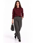 Maglione bordeaux Chloé a collo alto con volant e maniche con bottoni