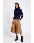 Maglione a maniche lunghe a collo alto classico a 2 fili Jeanne Midnight Blue
