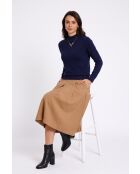 Maglione a maniche lunghe a collo alto classico a 2 fili Jeanne Midnight Blue