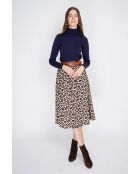 Maglione classico Isabelle a collo alto con lavorazione a 2 fili, maniche lunghe, blu notte