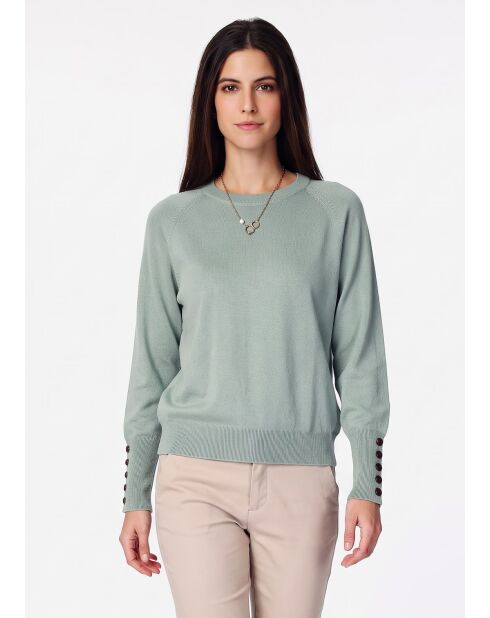 Pull oversize col rond à manches longues Arielle jade