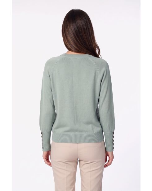 Pull oversize col rond à manches longues Arielle jade
