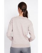 Maglione a maniche lunghe con scollo a V oversize Helene Desert
