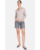 Maglione a maniche lunghe con scollo a V oversize Helene Desert