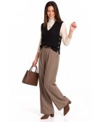 Maglione Annie in lana nera con bottoni e scollo a V