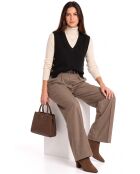 Maglione Annie in lana nera con bottoni e scollo a V