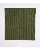 Girocollo verde in misto cashmere a costine aderenti a 12 fili