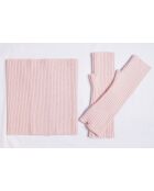 Mitaines Joy à côtes ajusté 12 fils rose