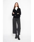 Maglione nero oversize con scollo a V a maniche lunghe Hélène