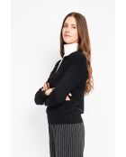 Maglione nero oversize con scollo a V a maniche lunghe Hélène