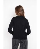 Maglione nero oversize con scollo a V a maniche lunghe Hélène