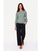 Maglione Joyce Jade Fancy lavorato a maglia a maniche lunghe con scollo a barchetta