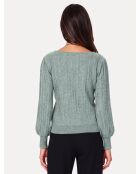 Maglione Joyce Jade Fancy lavorato a maglia a maniche lunghe con scollo a barchetta