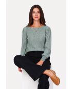 Maglione Joyce Jade Fancy lavorato a maglia a maniche lunghe con scollo a barchetta
