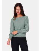 Maglione Joyce Jade Fancy lavorato a maglia a maniche lunghe con scollo a barchetta