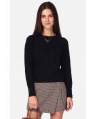 Maglione Arielle oversize a maniche lunghe con scollo tondo nero