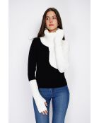 Girocollo in misto cashmere naturale a costine aderenti a 12 fili