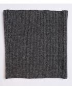 Girocollo in misto cashmere a costine con lupo a 12 strati
