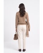 Pull torsadé col rond en laine Full nougat