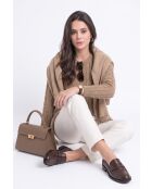Pull torsadé col rond en laine Full nougat