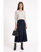 Chill zwarte fantasiegebreide lange rok met elastische taille