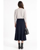 Chill zwarte fantasiegebreide lange rok met elastische taille
