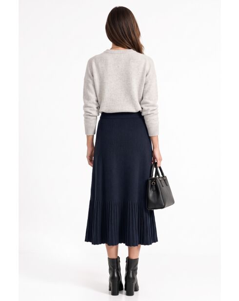 Chill zwarte fantasiegebreide lange rok met elastische taille
