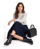 Chill zwarte fantasiegebreide lange rok met elastische taille