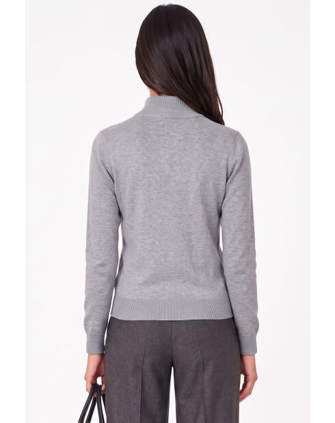 Gilet zippé classique tricotage en 2 fils à manches longues Clémence flanelle