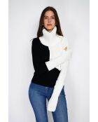 Muffole in misto cashmere a costine naturali a 12 fili