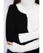 Muffole in misto cashmere a costine naturali a 12 fili