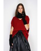 Girocollo nero in misto cashmere a costine aderenti a 12 fili