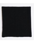 Girocollo nero in misto cashmere a costine aderenti a 12 fili