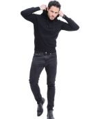 Hugo schwarzer Langarm-Kapuzenpullover mit Kordelzug